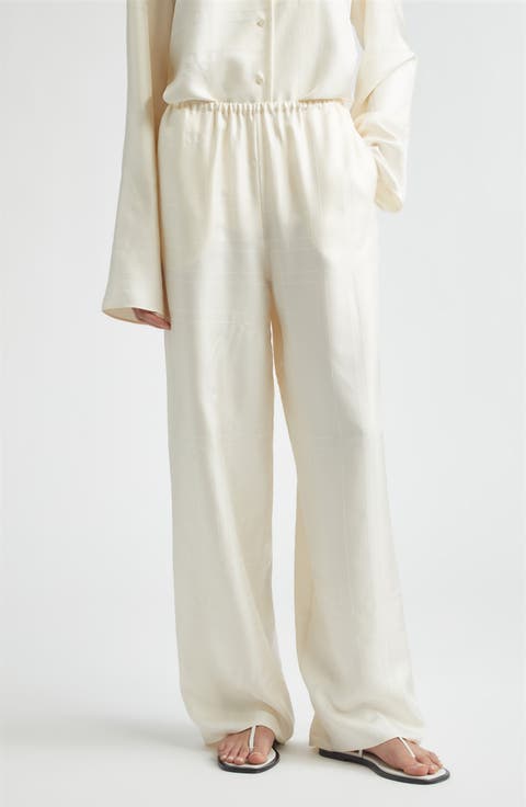 Monogram Organic Silk Pajama Pants