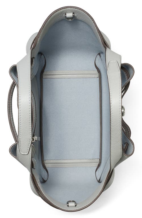 Tory Burch Romy Pebble Leather Satchel In Light Granite