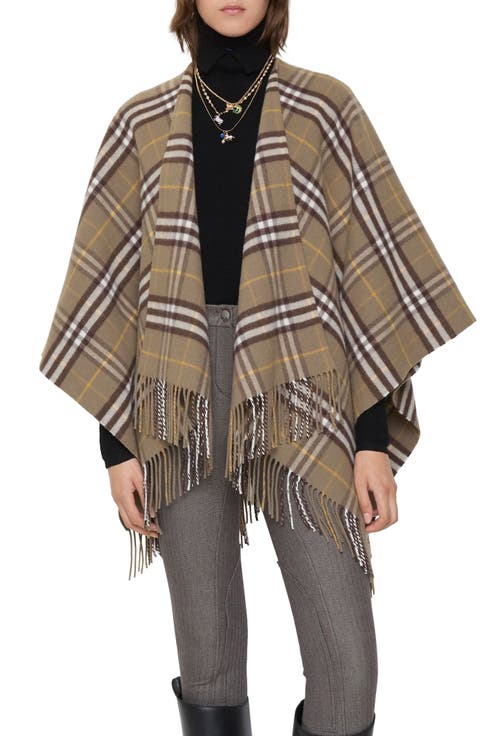 Check Double Face Wool & Cashmere Cape