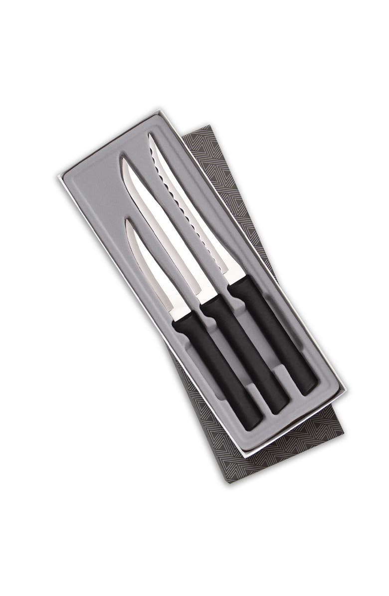 Rada 3 Piece Cooking Essentials Knife Set with Gift Box, Main, color, Black