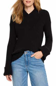 NIC+ZOE Mock V-Neck Rib Sweater