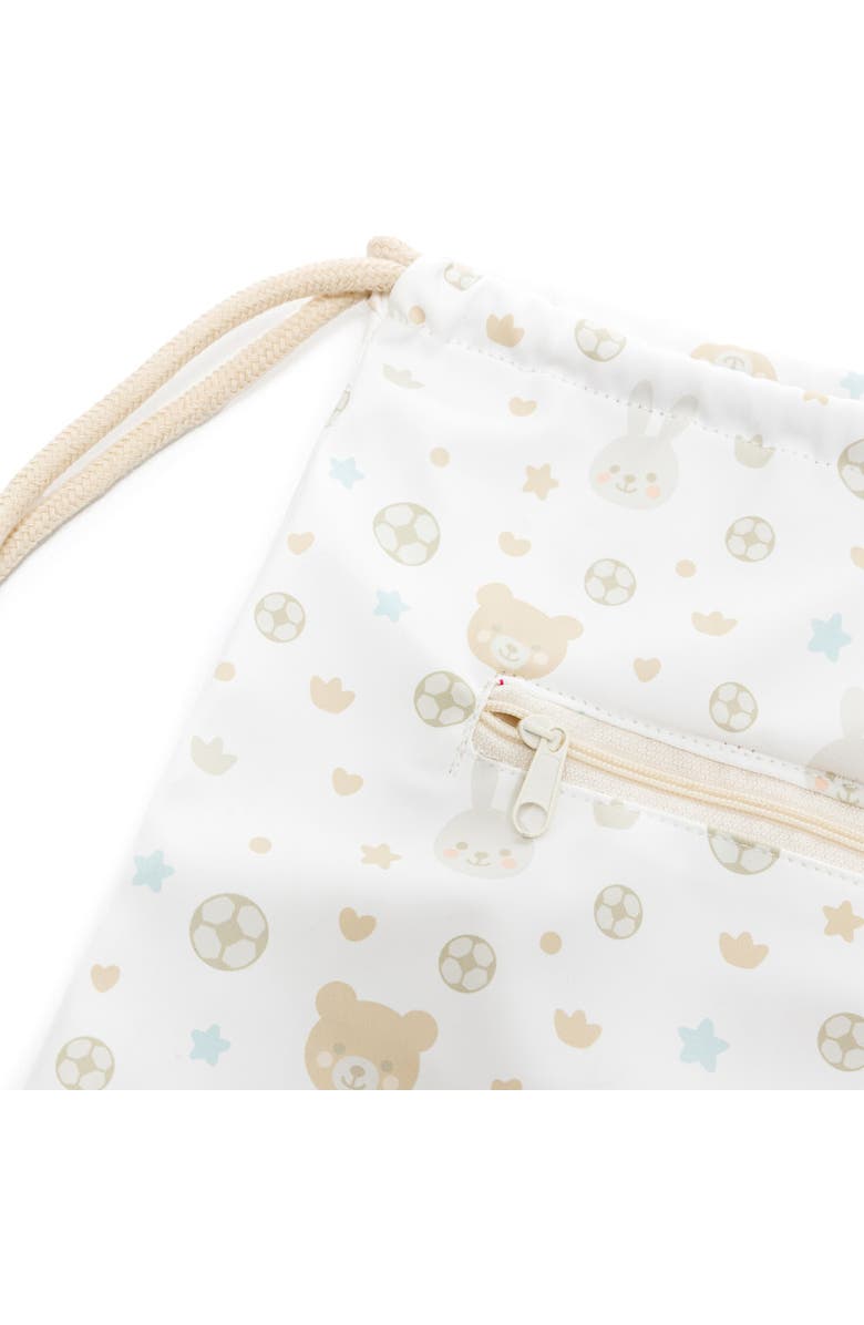 Miniland Real Madrid Kiddie Sack Drawstring Bag for Little Soccer Fans, Alternate, color, Beige