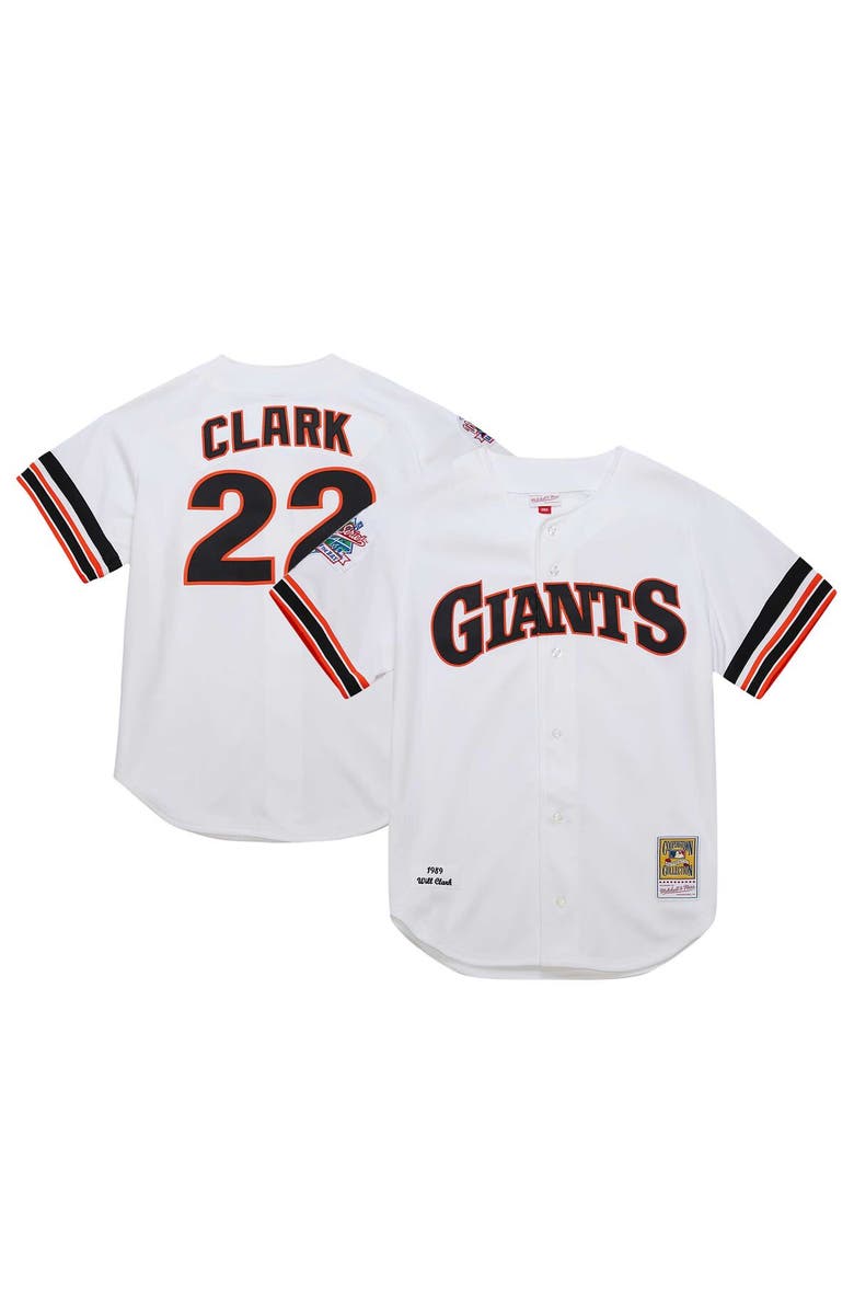 Mitchell & Ness Men's Mitchell & Ness Will Clark White San Francisco Giants Cooperstown Collection 1989 Authentic Jersey, Main, color, White
