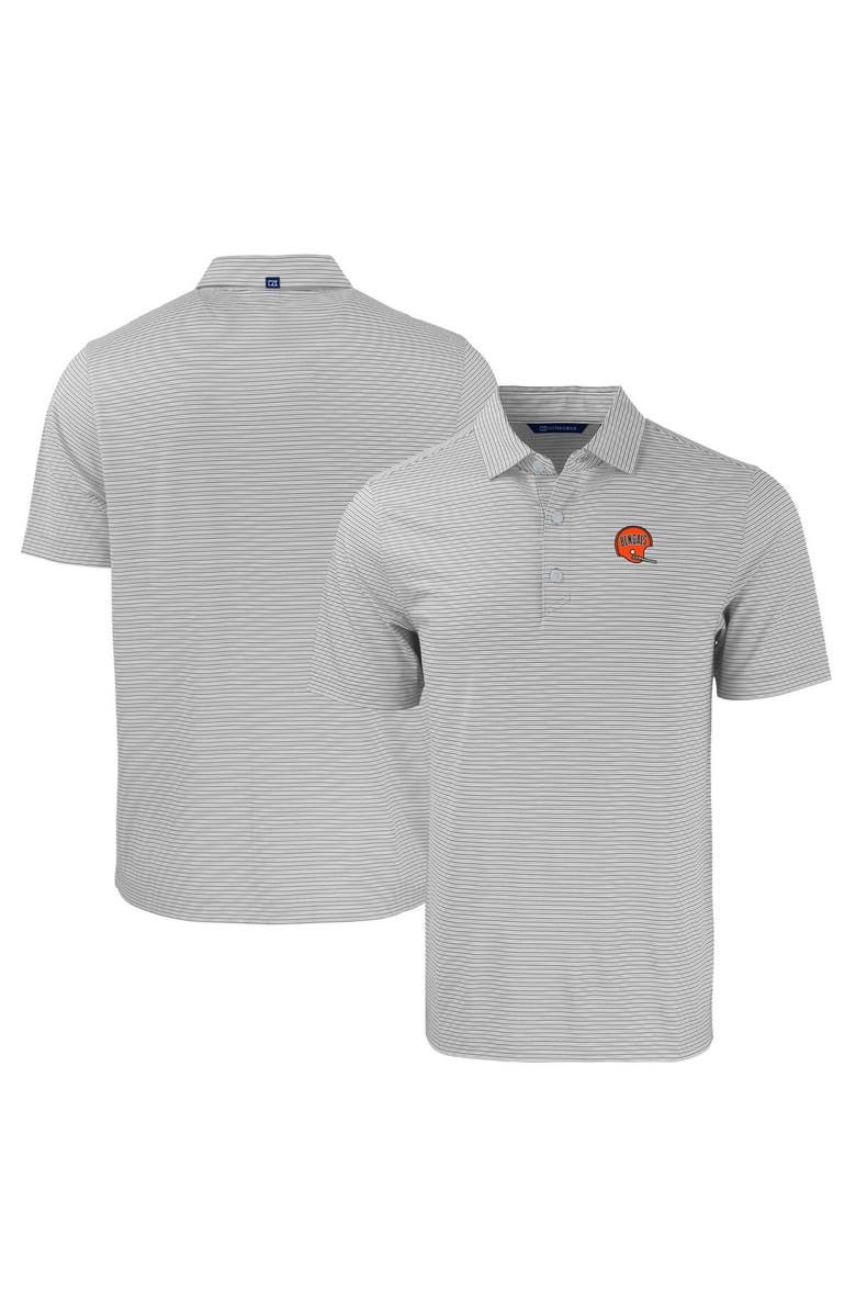 Cutter & Buck Men's Cutter & Buck  Gray/White Cincinnati Bengals Throwback Forge Eco Double Stripe Stretch Recycled Polo, Main, color, 