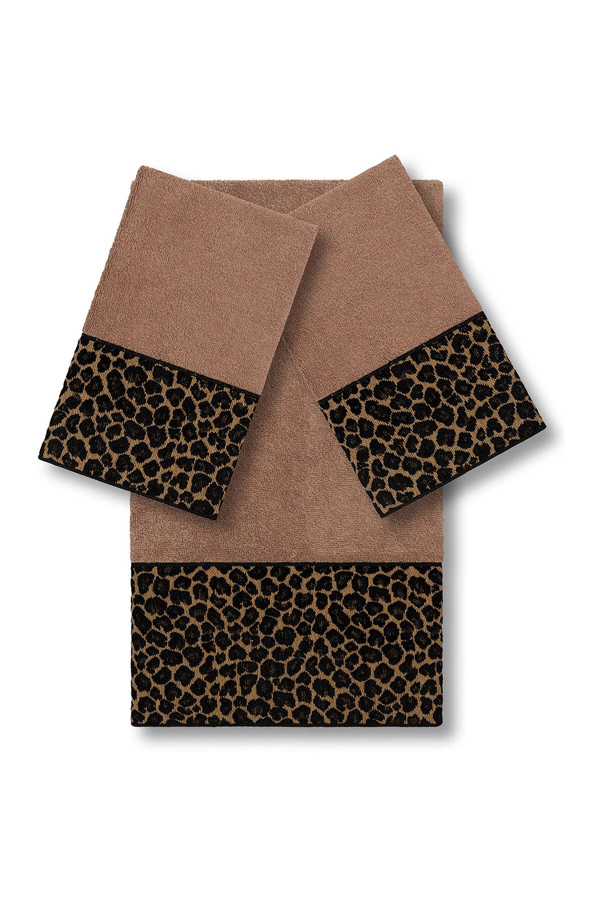 Linum Home Textiles Spots 3-Piece Embellished Towel - Latte