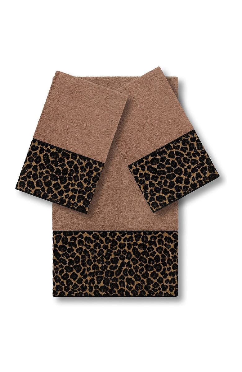 Linum Home Textiles Spots 3-Piece Embellished Towel - Latte, Main, color, Latte