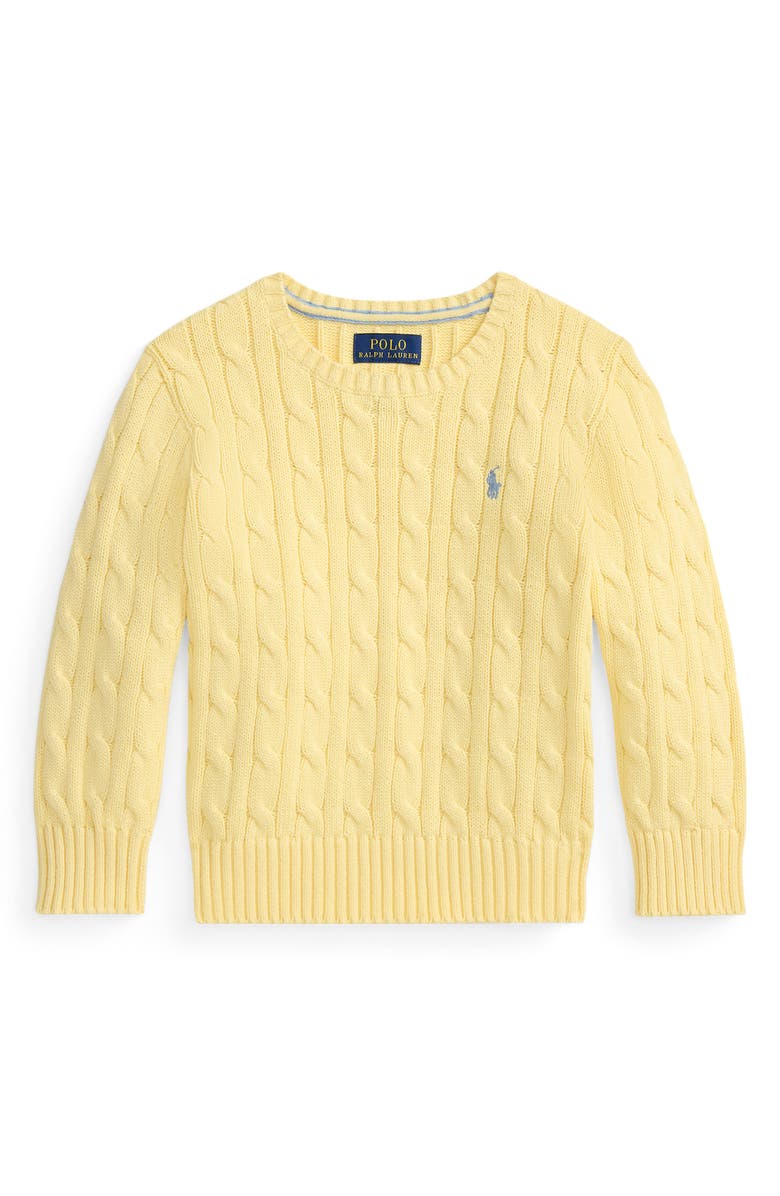 Polo Ralph Lauren Kids' Cable Stitch Sweater, Main, color, T-Bird Yellow