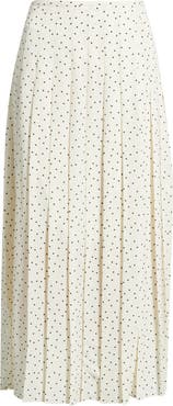Theory Pleated Dot Print Skirt
