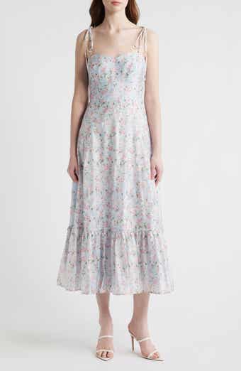 Alexia Floral Tie Strap Midi Dress