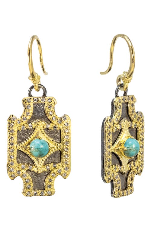 Armenta 18k Yellow Gold And Sterling Silver Turquoise Earrings In Turquoise