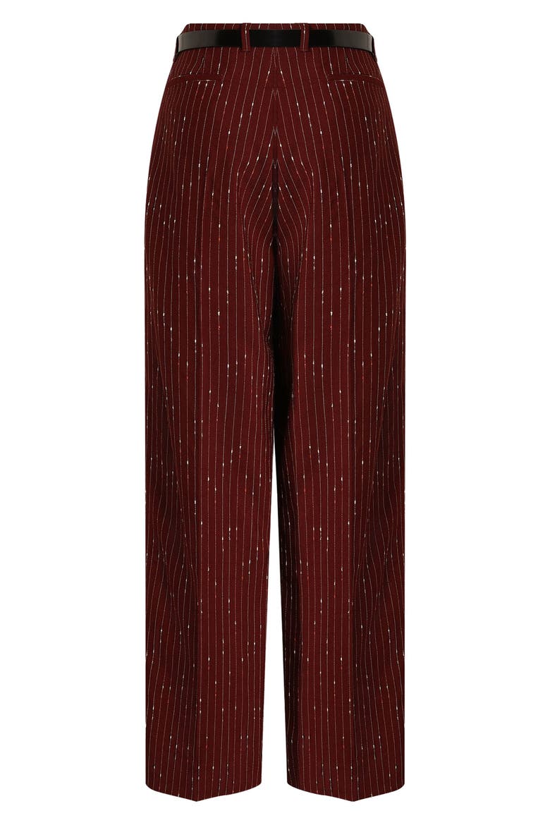 High Waist Wide Leg Tailored Striped Pants, Alternate, color, S8053 STRIPED - DARK RED