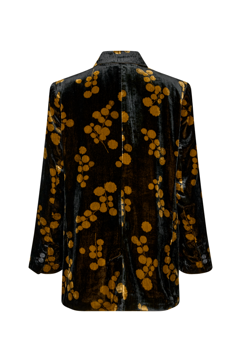 MaJaxi Velour Floral Print Blazer, Alternate, color, Rubber
