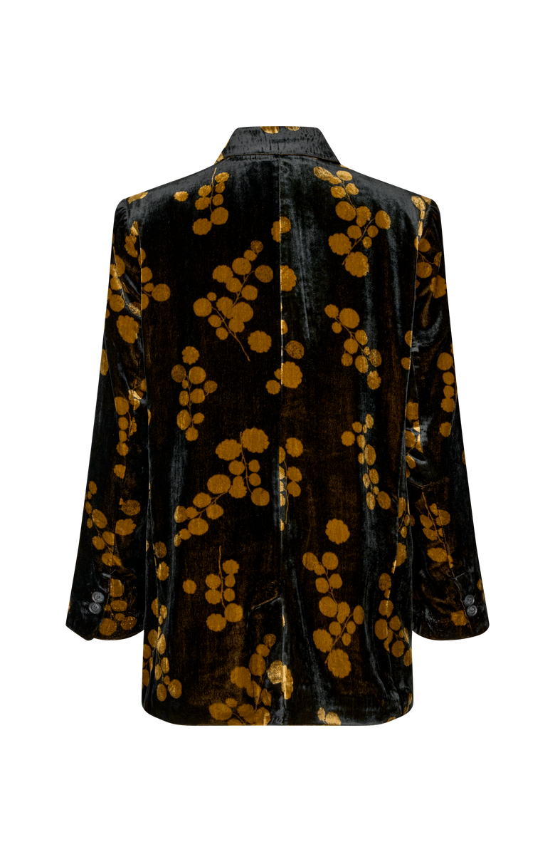 Masai Copenhagen MaJaxi Velour Floral Print Blazer, Alternate, color, Rubber