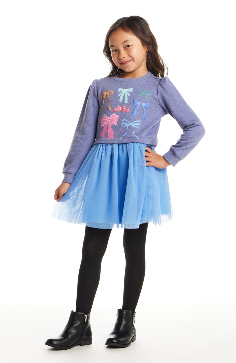 Andy & Evan Kids' Sweatshirt Dress, Alternate, color, Navy Heather