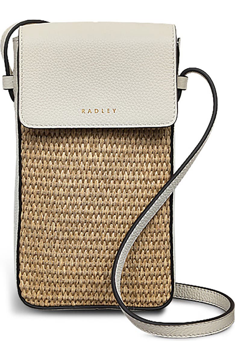 Radley Bishops Lane Straw Mini Phone Crossbody Bag, Main, color, Chalk