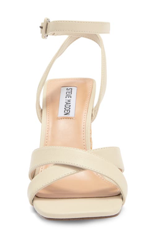 Steve Madden Renley Block Heel Ankle Strap Sandal In Bone Leather
