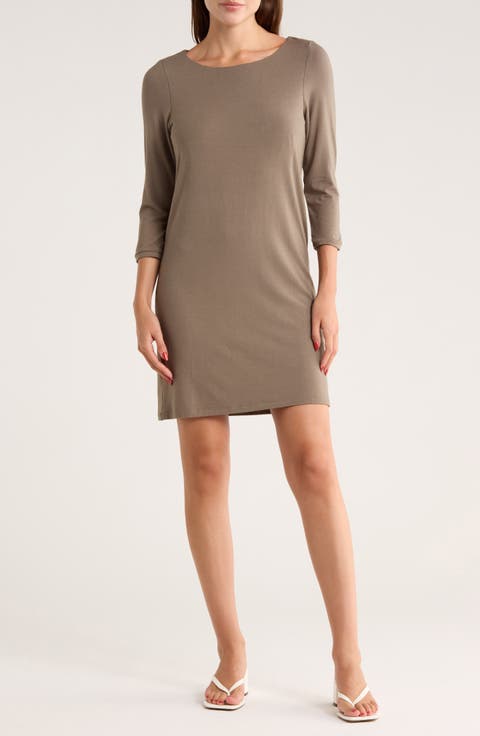 Eros Three-Quarter Sleeve A-Line Dress