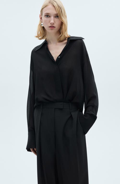 Mango Pleat Front Straight Leg Pants In Charcoal