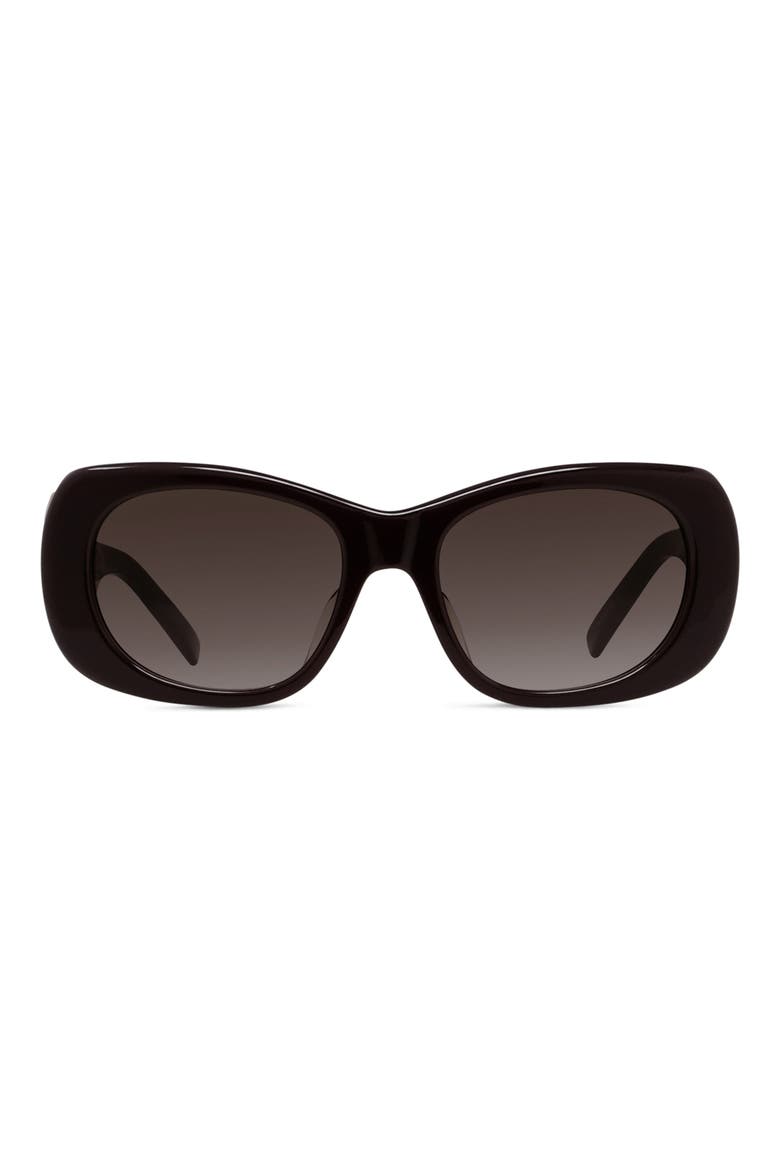 53mm Geometric Sunglasses, Main, color, SHINY BORDEAUX / GRADIENT