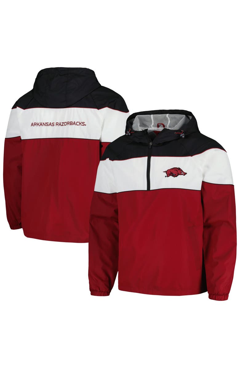 G-III SPORTS BY CARL BANKS Men's G-III Sports by Carl Banks Cardinal Arkansas Razorbacks Center Line Half-Zip Raglan Hoodie Jacket, Alternate, color, Cardinal