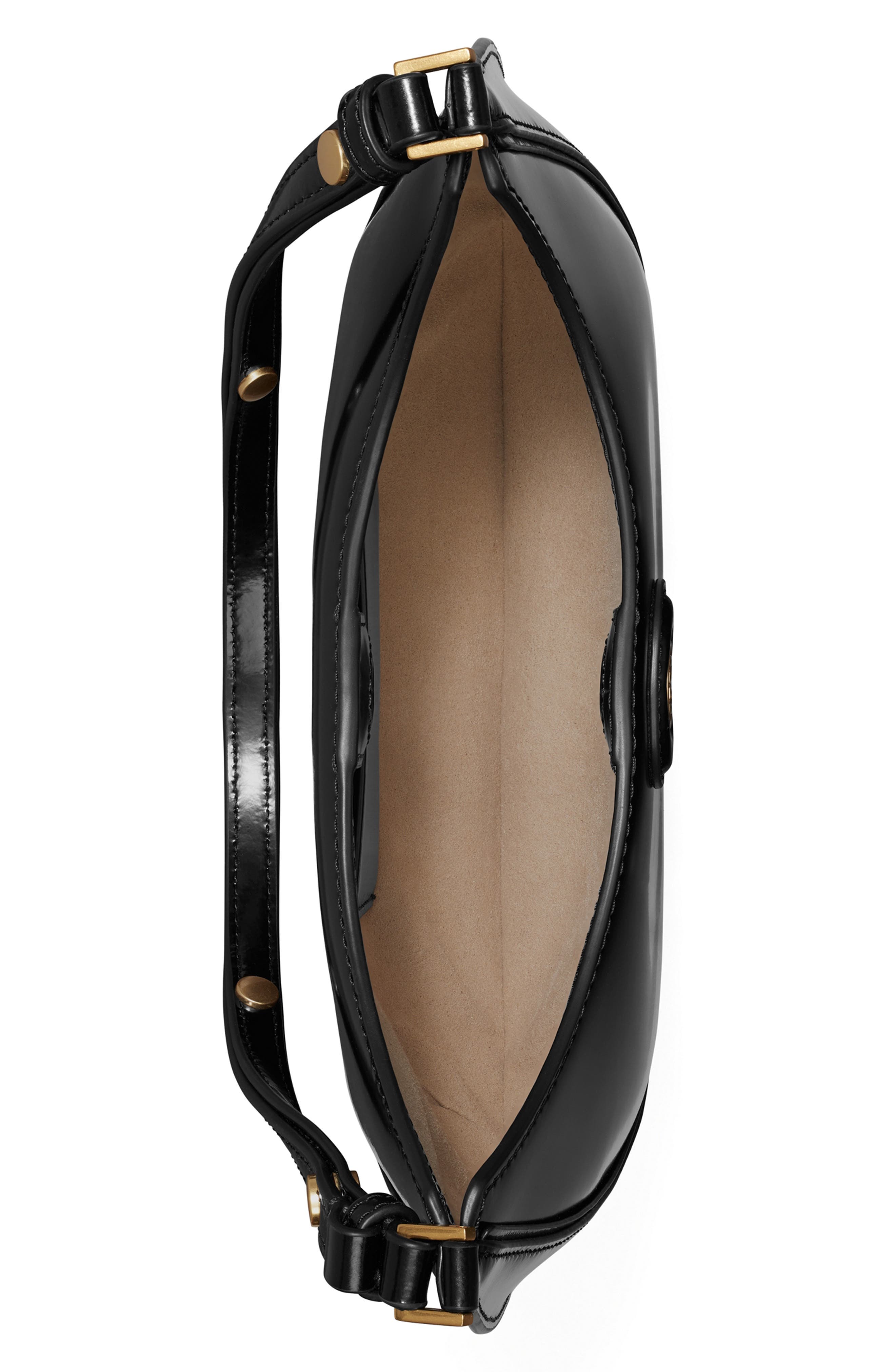 Tory Burch Robinson Spazzolato Crescent Leather Shoulder Bag, Alternate, color, 