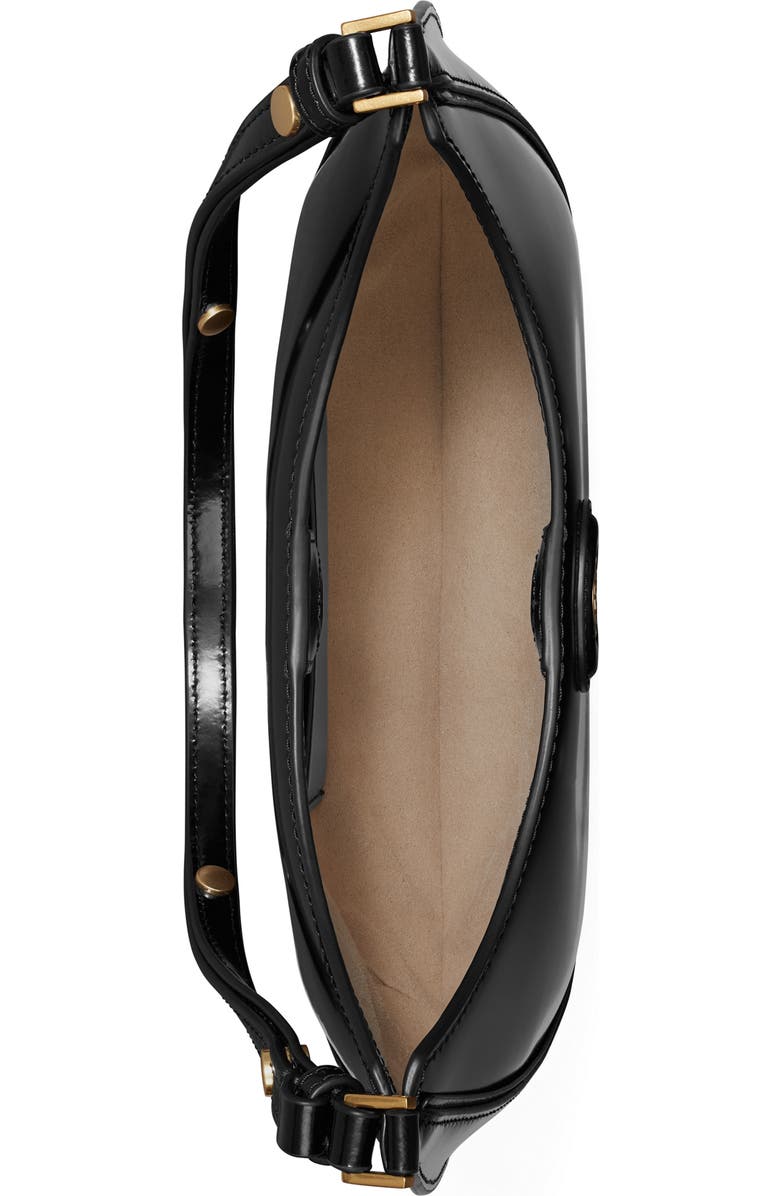 Tory Burch Robinson Spazzolato Crescent Leather Shoulder Bag, Alternate, color,