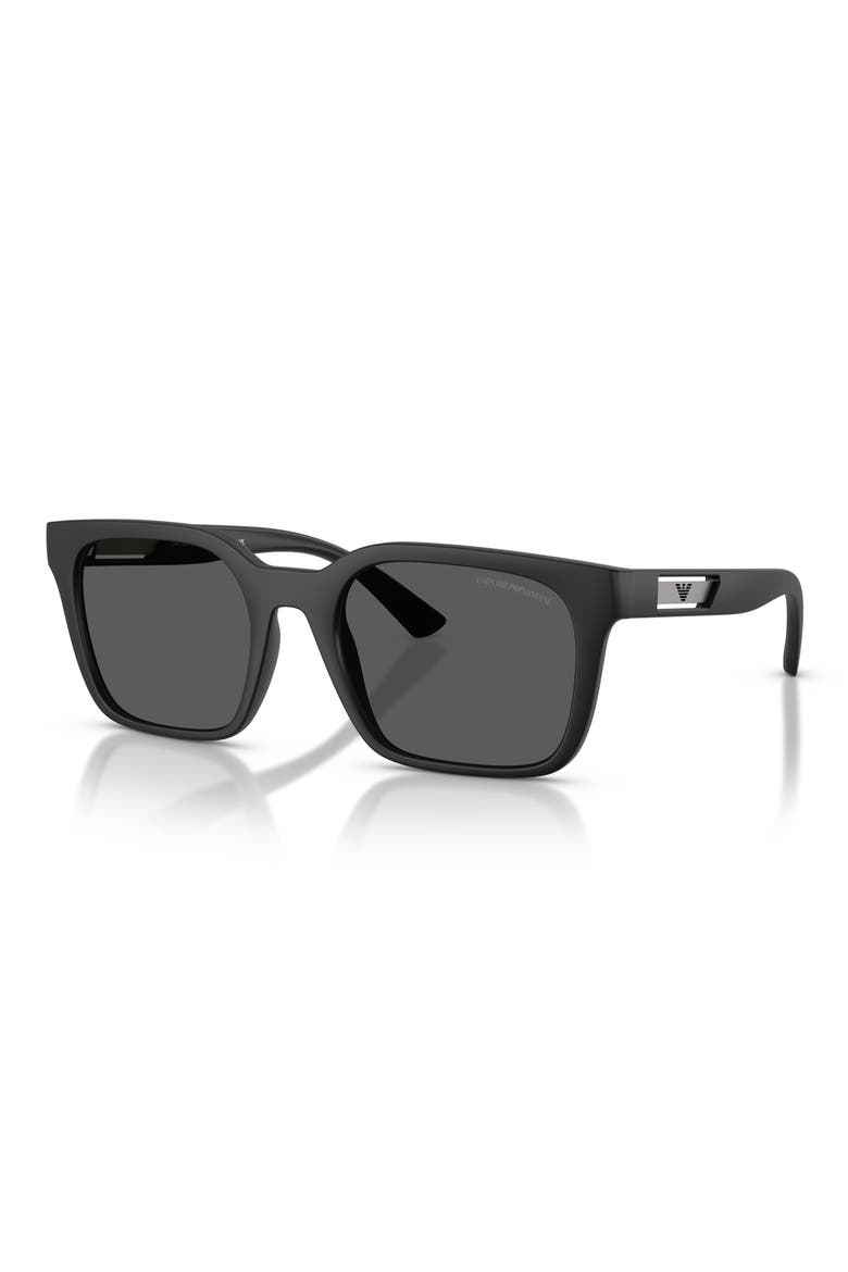 54mm Square Sunglasses, Alternate, color, MATTE BLACK / DARK GREY
