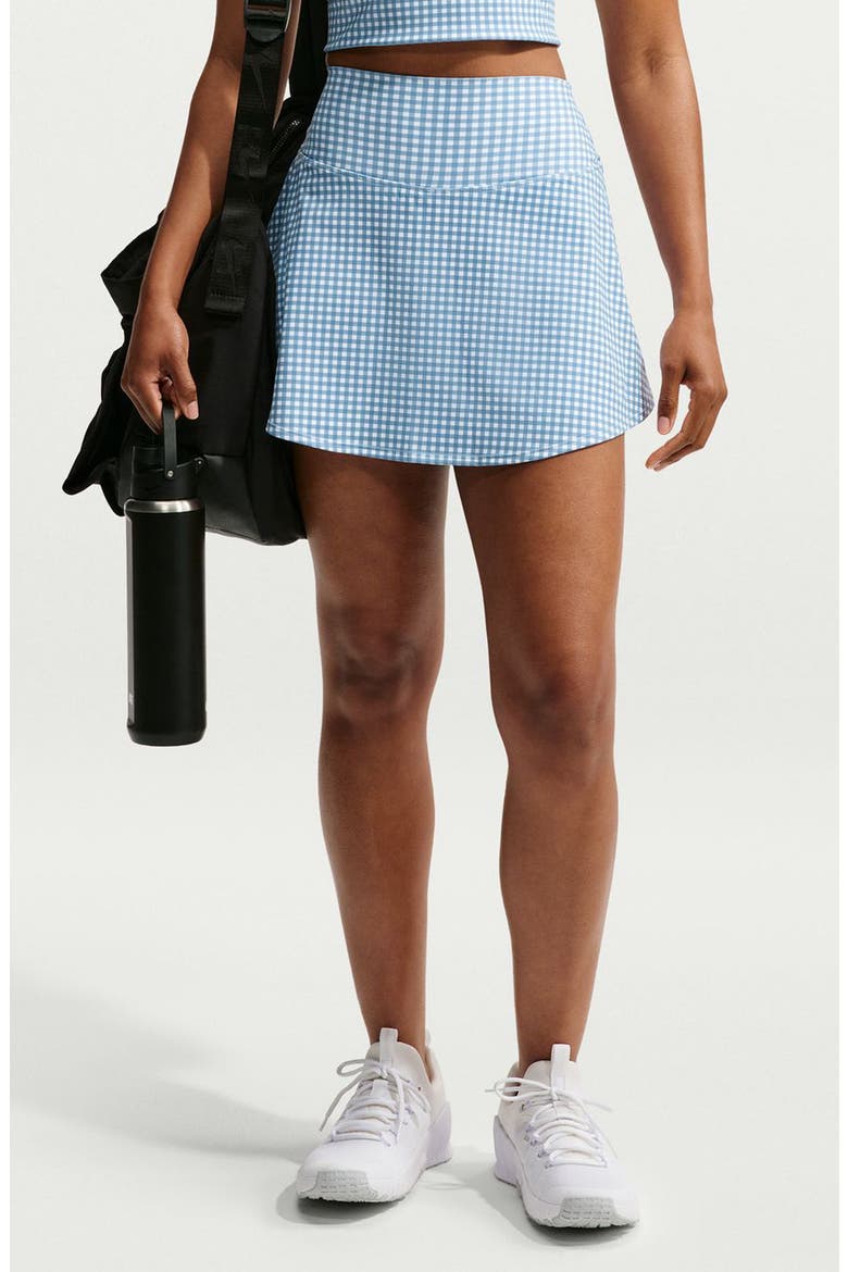 Dri-FIT Gingham Performance Skort, Main, color, WORK BLUE/ WHITE