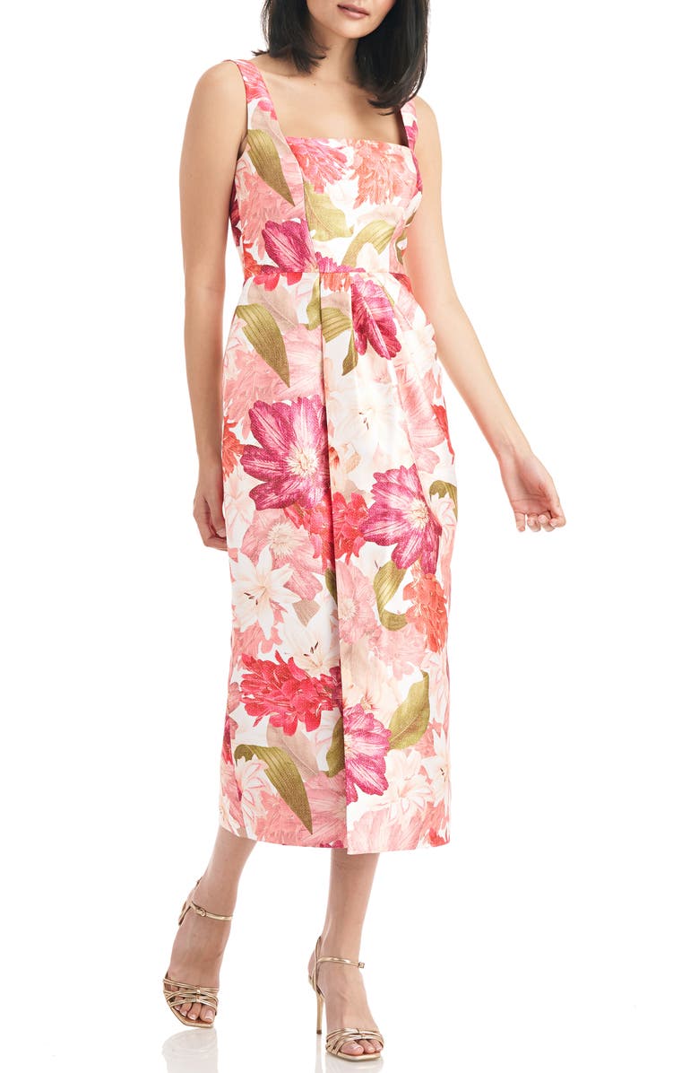 Kay Unger Frankie Draped Midi Dress, Main, color, 