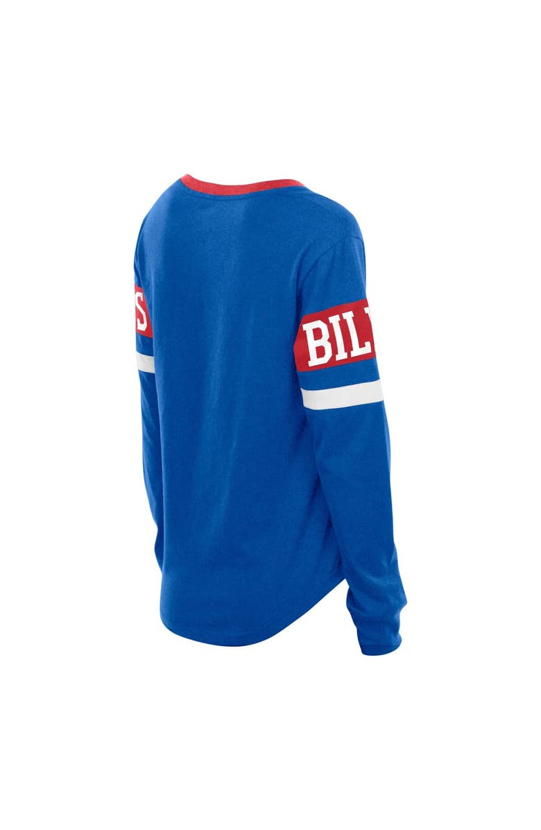 New Era Women's New Era Blue Buffalo Bills Plus Size Throwback Lace-Up Long Sleeve T-Shirt, Alternate, color, Blue