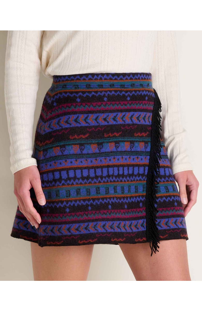 Toad & Co Merino Heartfelt Wrap Skirt, Alternate, color, Lupine Geo
