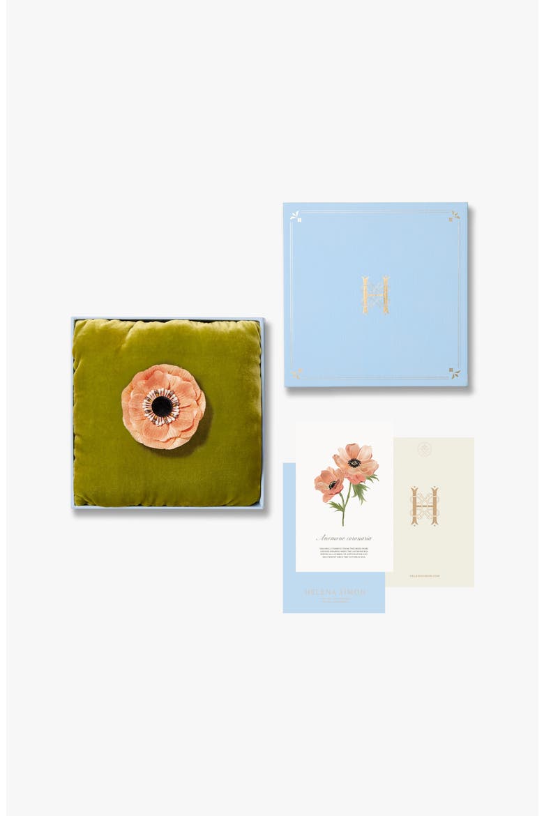 The Peach Anemone Floral Brooch, Alternate, color, Peach