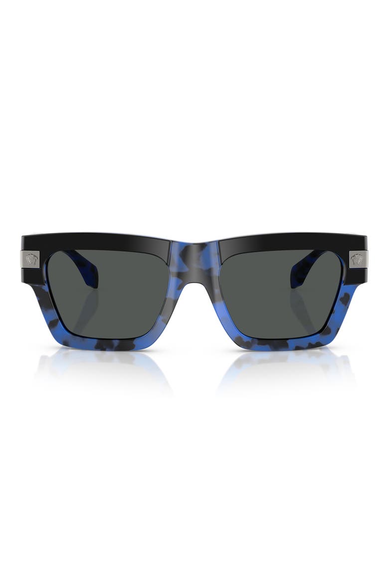 55mm Plaque Rectangular Sunglasses, Main, color, HAVANA BLUE