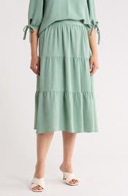 Renee C Tiered Midi Skirt