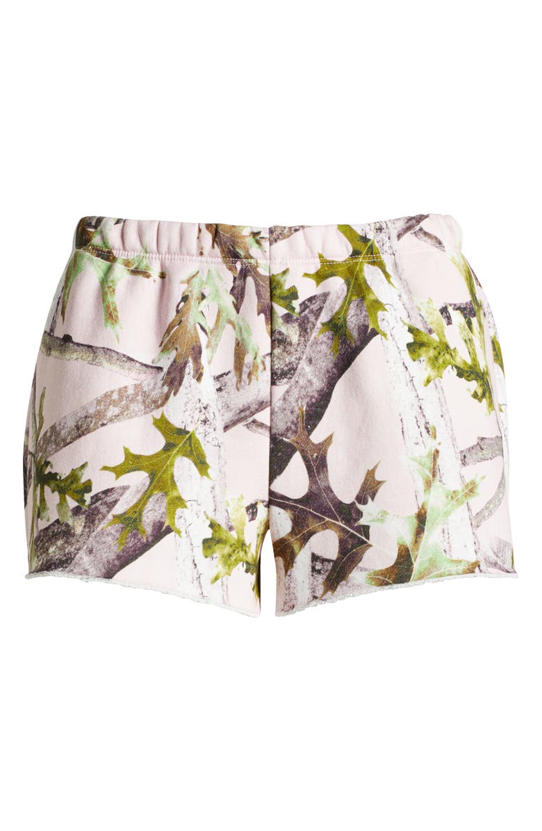 PacSun Flow Camo Print Cotton Blend Fleece Shorts, Alternate, color, Pink Camo