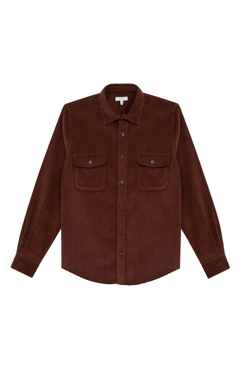 Reiss Bonucci Organic Cotton Corduroy Button-Up Shirt, Alternate, color, 