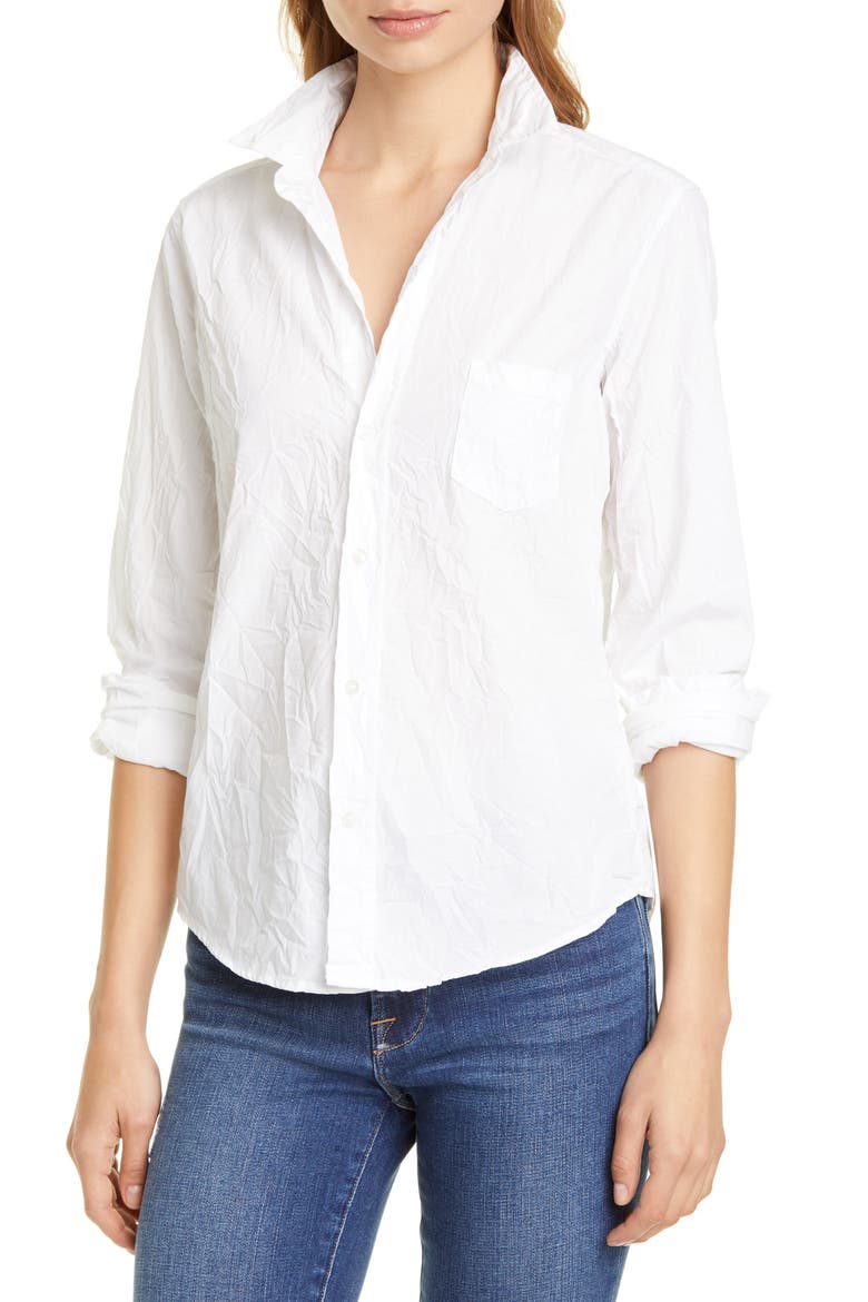 Barry Crinkle Button Down Shirt, Alternate, color, WHITE
