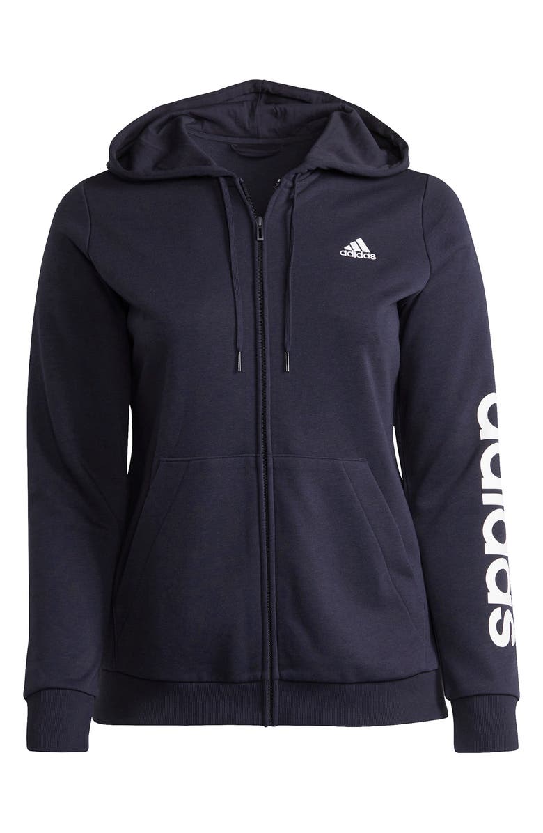 adidas Logo Full Zip Hoodie, Main, color, 
