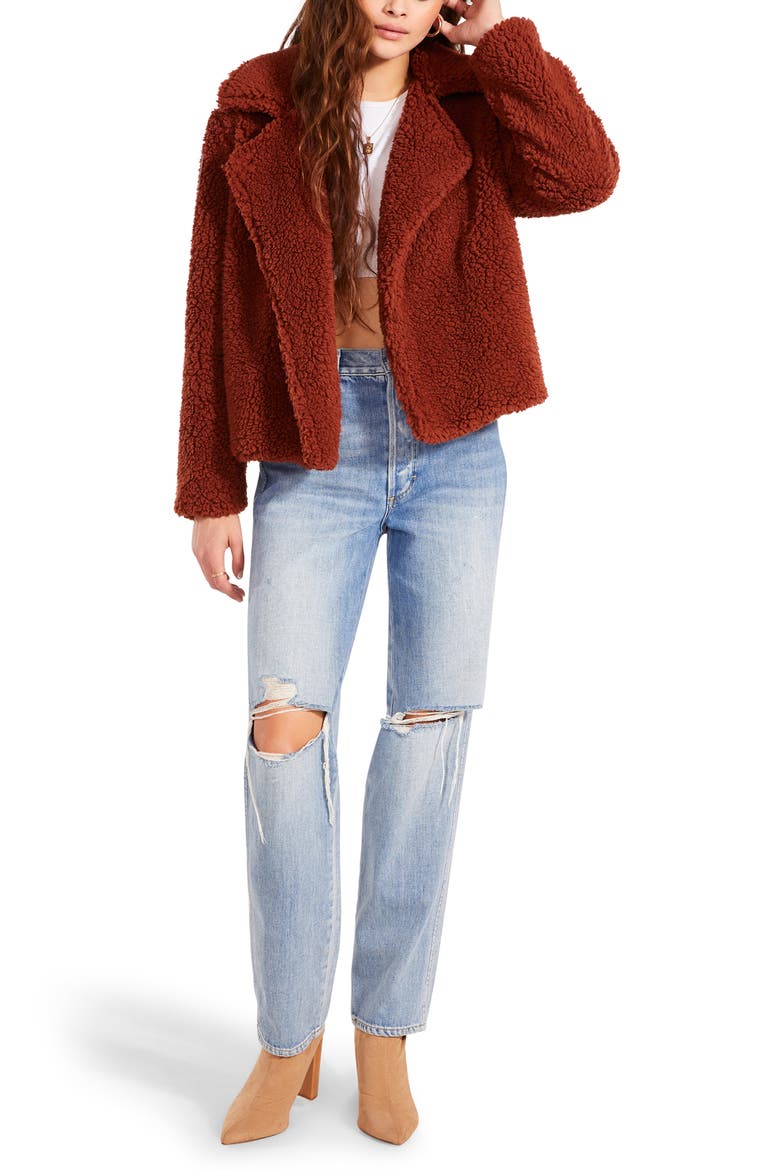 Teddy as She Goes Jacket, Alternate, color, COGNAC