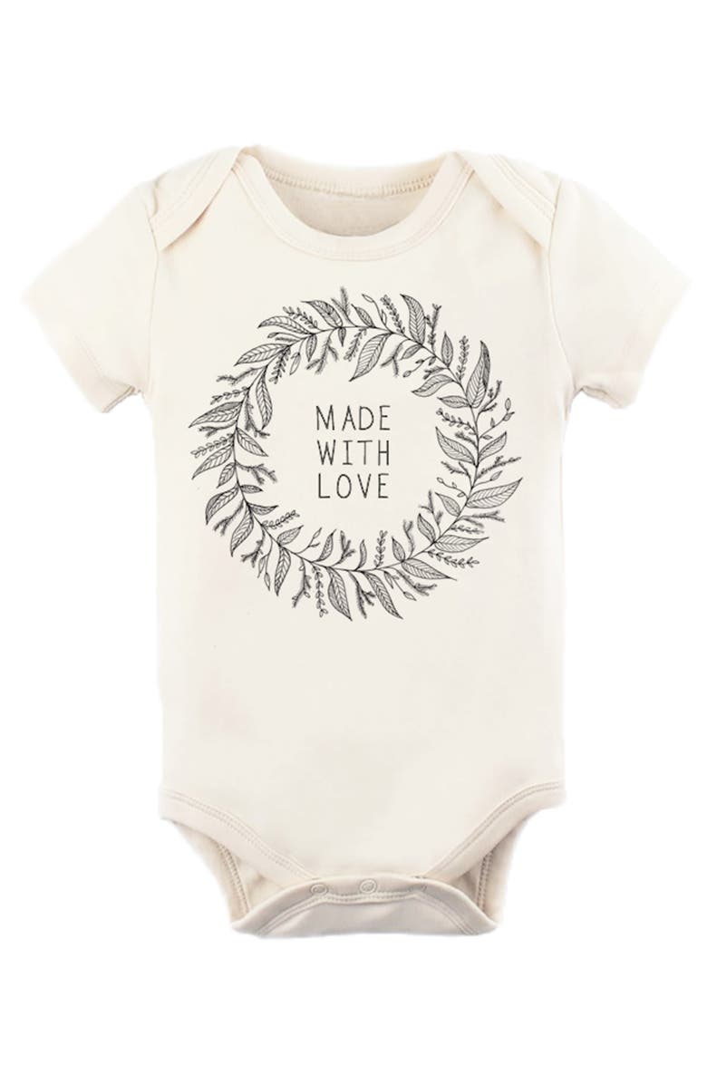 Tenth & Pine Made with Love Organic Cotton Bodysuit, Main, color, 