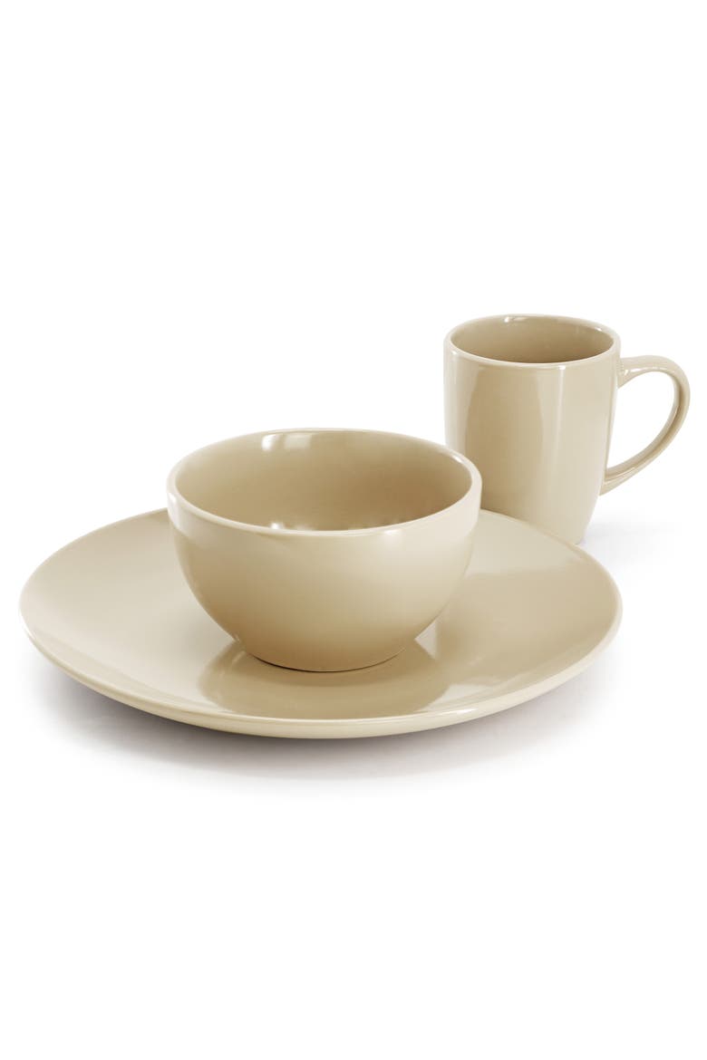 Everyday Plus 12 Piece Stoneware Dinnerware Set, Alternate, color, Beige