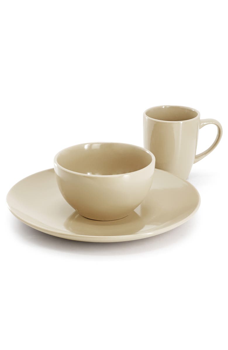 Gibson Home Everyday Plus 12 Piece Stoneware Dinnerware Set, Alternate, color, Beige