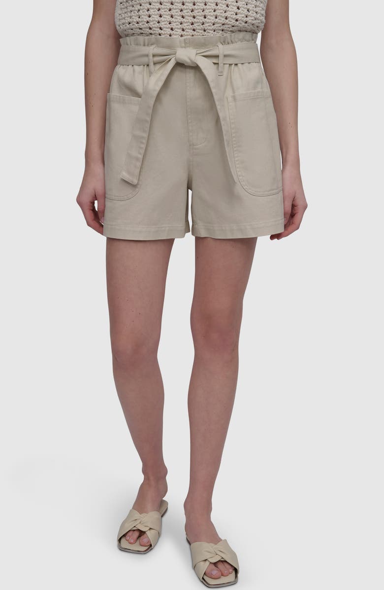 DKNY Jeans High Waist Paperbag Shorts, Main, color, 