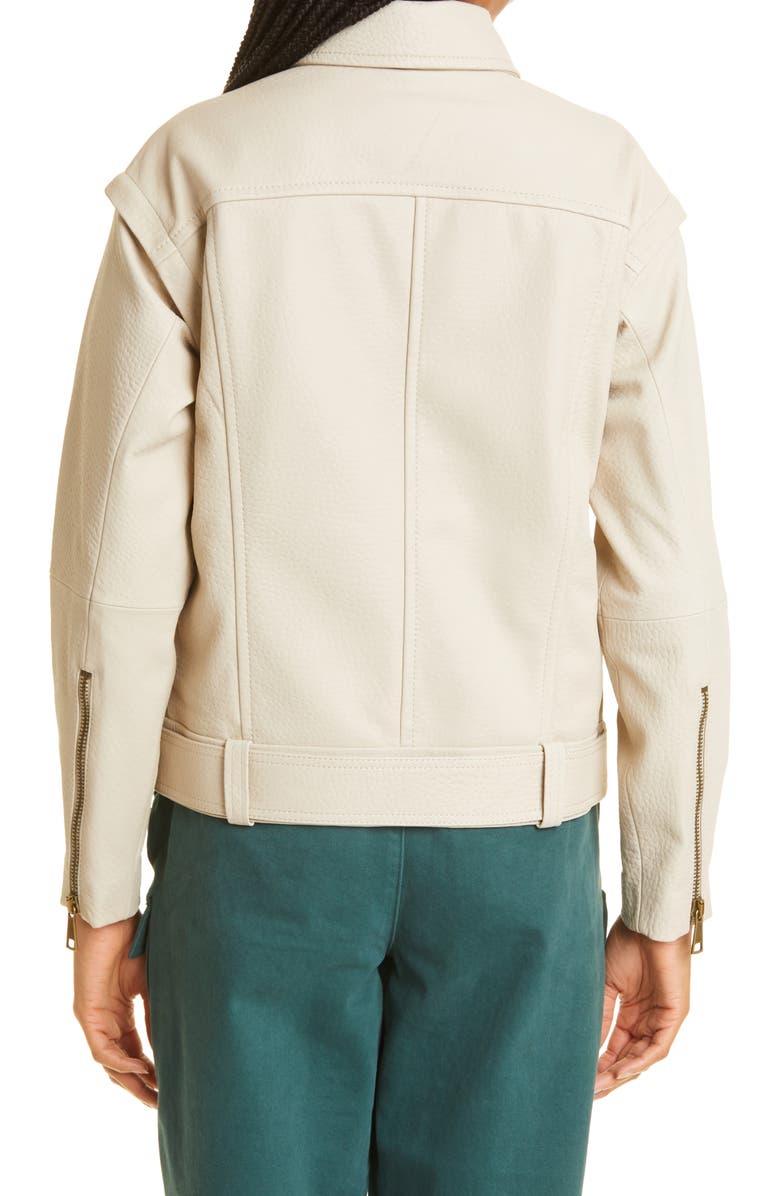 Ted Baker London Valerii Oversize Leather Moto Jacket, Alternate, color, 