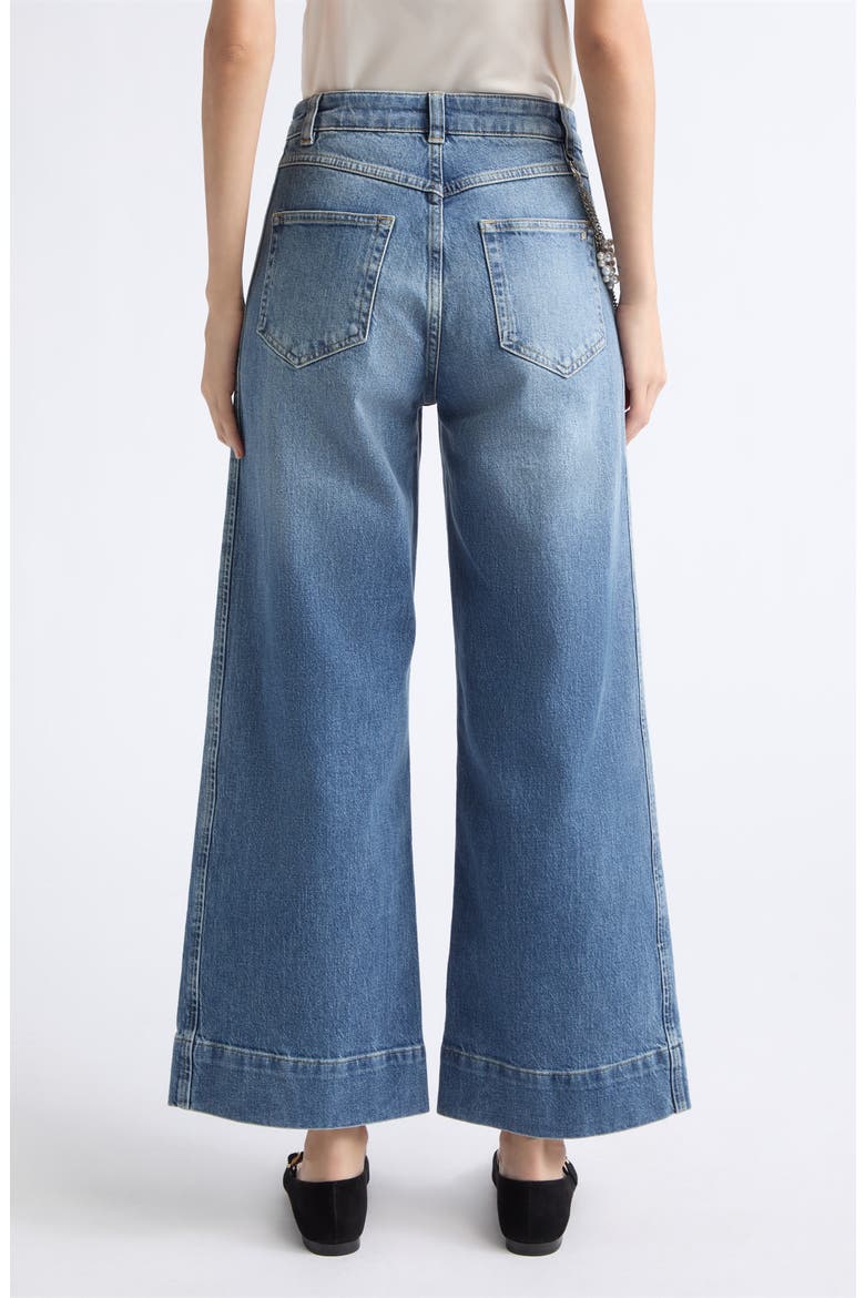 Betsy Pearl Chain High Waist Wide Leg Jeans, Alternate, color, AMBERSTONE