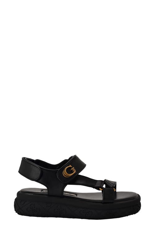 Guess Lanara Ankle Strap Platform Sandal In Black
