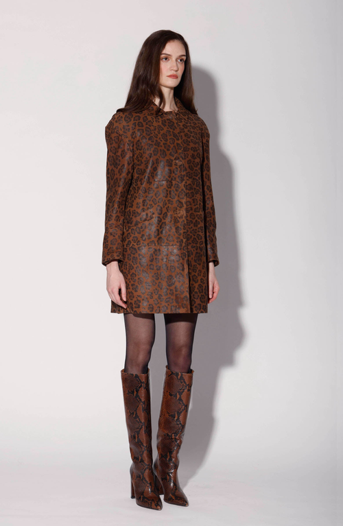 Walter Baker Candice Leather Coat In Animal Print