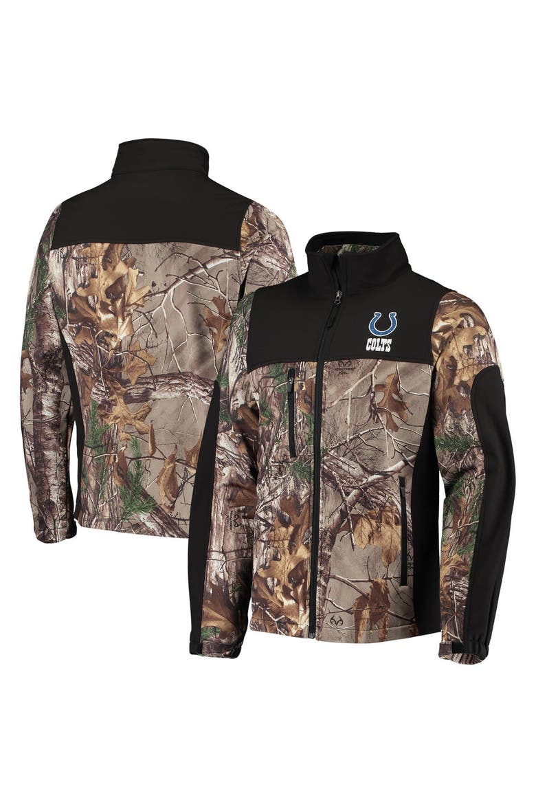 Men's Dunbrooke Realtree Camo/Black Indianapolis Colts Circle Hunter Softshell Full-Zip Jacket, Main, color, Realtree Camo
