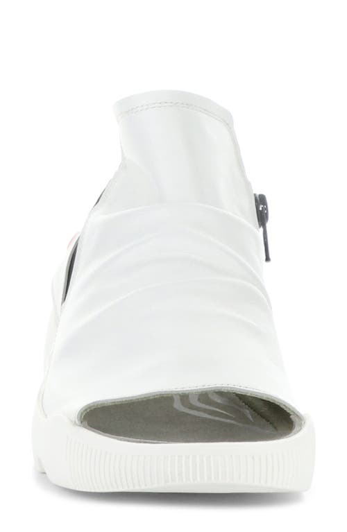 Softinos By Fly London Wish Platform Wedge Sandal In White