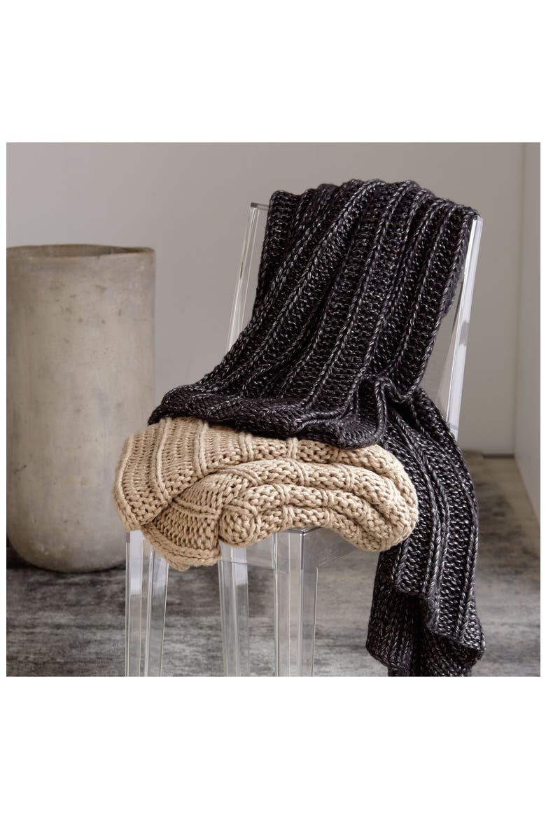 Metallic Rib Knit Throw, Alternate, color, GOLD